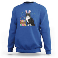 Easter Day Cat Bunny Ears Eggs Graphic Sweatshirt - Wonder Print Shop