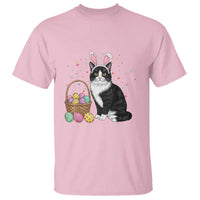 Easter Day Cat Bunny Ears Eggs Graphic T Shirt - Wonder Print Shop