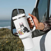 Easter Day Cat Bunny Ears Eggs Graphic Tumbler With Handle - Wonder Print Shop