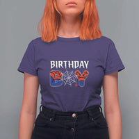 Spider Birthday Boy T Shirt For Women Bday Spiders Party
