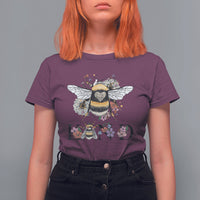 Be Kind Bee Kind Floral Bee Inspirational Retro Shirt for Women, Bee T-shirt, Bee Lover Gift, Insect Shirts, Spiritual Shirt T Shirt For Women - Wonder Print Shop