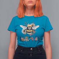 Be Kind Bee Kind Floral Bee Inspirational Retro Shirt for Women, Bee T-shirt, Bee Lover Gift, Insect Shirts, Spiritual Shirt T Shirt For Women - Wonder Print Shop