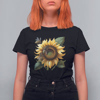Sunflower And Honey Bees Floral Bee Botanical Insect Nature Shirt for Women, Bee T-shirt, Bee Lover Gift, Insect Shirts, Spiritual Shirt T Shirt For Women - Wonder Print Shop