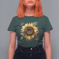 Sunflower And Honey Bees Floral Bee Botanical Insect Nature Shirt for Women, Bee T-shirt, Bee Lover Gift, Insect Shirts, Spiritual Shirt T Shirt For Women - Wonder Print Shop