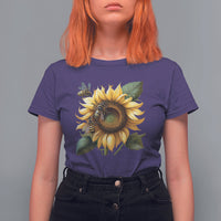 Sunflower And Honey Bees Floral Bee Botanical Insect Nature Shirt for Women, Bee T-shirt, Bee Lover Gift, Insect Shirts, Spiritual Shirt T Shirt For Women - Wonder Print Shop