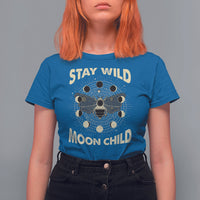 Stay Wild Moon Child Retro Geometric Bee Moon Phases Spiritual Shirt, Bee T-shirt, Bee Lover Gift, Insect Shirts, Spiritual Shirt, T Shirt For Women - Wonder Print Shop