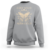 Moth Sweatshirt Celestial Retro Boho Stay Wild Moon Child Mystic Botanical Gypsy Luna Moth Actias Luna Moon Phases Shirt for Women, Moth T-shirt, Spirituality Shirt - Wonder Print Shop
