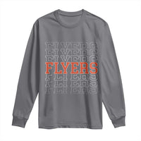 Retro Flyers Name Script Style Long Sleeve Shirt Vintage Distressed Graphic Sports Fan Pride