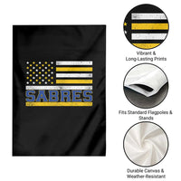 Retro Patriotic Sabres Name Pride American Flag Garden Flag Distressed Sports Fan Graphic