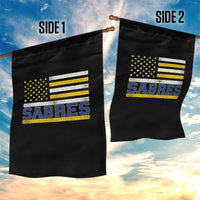 Retro Patriotic Sabres Name Pride American Flag Garden Flag Distressed Sports Fan Graphic