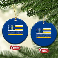 Retro Patriotic Sabres Name Pride American Flag Ceramic Ornament Distressed Sports Fan Graphic