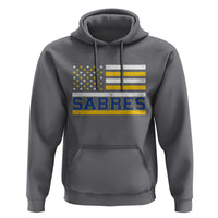 Retro Patriotic Sabres Name Pride American Flag Hoodie Distressed Sports Fan Graphic