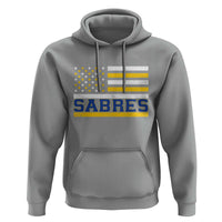 Retro Patriotic Sabres Name Pride American Flag Hoodie Distressed Sports Fan Graphic