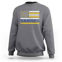 Retro Patriotic Sabres Name Pride American Flag Sweatshirt Distressed Sports Fan Graphic