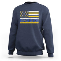 Retro Patriotic Sabres Name Pride American Flag Sweatshirt Distressed Sports Fan Graphic