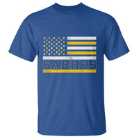 Retro Patriotic Sabres Name Pride American Flag T Shirt Distressed Sports Fan Graphic