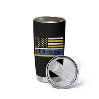 Retro Patriotic Sabres Name Pride American Flag Tumbler Cup Distressed Sports Fan Graphic