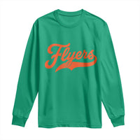 Vintage Flyers Name Script Style Long Sleeve Shirt Retro Distressed Tailgate Spirit Sports Fan