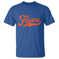 Vintage Flyers Name Script Style T Shirt Retro Distressed Tailgate Spirit Sports Fan