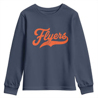 Vintage Flyers Name Script Style Youth Sweatshirt Retro Distressed Tailgate Spirit Sports Fan