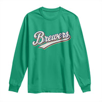 Vintage 70s Brewers Name Script Style Long Sleeve Shirt Retro Distressed Tailgate Spirit Sports Fan