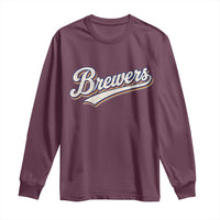 Vintage 70s Brewers Name Script Style Long Sleeve Shirt Retro Distressed Tailgate Spirit Sports Fan