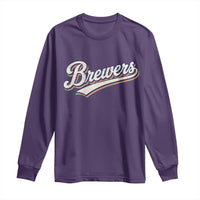 Vintage 70s Brewers Name Script Style Long Sleeve Shirt Retro Distressed Tailgate Spirit Sports Fan
