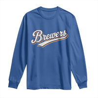 Vintage 70s Brewers Name Script Style Long Sleeve Shirt Retro Distressed Tailgate Spirit Sports Fan