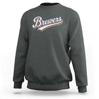 Vintage 70s Brewers Name Script Style Sweatshirt Retro Distressed Tailgate Spirit Sports Fan