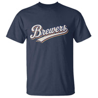 Vintage 70s Brewers Name Script Style T Shirt Retro Distressed Tailgate Spirit Sports Fan