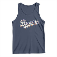 Vintage 70s Brewers Name Script Style Tank Top Retro Distressed Tailgate Spirit Sports Fan