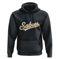 Vintage 70s Sabres Name Heart Script Style Hoodie Retro Distressed Tailgate Spirit Sports Fan