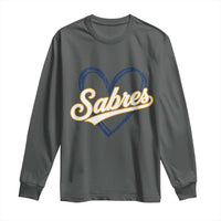 Vintage 70s Sabres Name Heart Script Style Long Sleeve Shirt Retro Distressed Tailgate Spirit Sports Fan