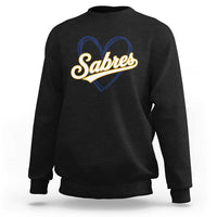 Vintage 70s Sabres Name Heart Script Style Sweatshirt Retro Distressed Tailgate Spirit Sports Fan