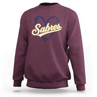 Vintage 70s Sabres Name Heart Script Style Sweatshirt Retro Distressed Tailgate Spirit Sports Fan