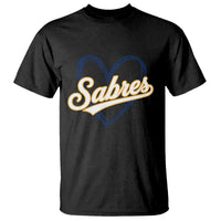 Vintage 70s Sabres Name Heart Script Style T Shirt Retro Distressed Tailgate Spirit Sports Fan