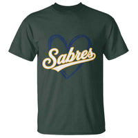 Vintage 70s Sabres Name Heart Script Style T Shirt Retro Distressed Tailgate Spirit Sports Fan