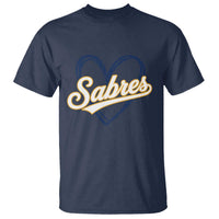 Vintage 70s Sabres Name Heart Script Style T Shirt Retro Distressed Tailgate Spirit Sports Fan