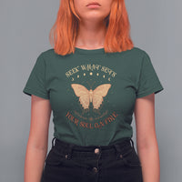Celestial Entomology Mystic Moon Phases Dead Moth Seek What Sets Your Soul On Fire Hawkmoth T-Shirt for Women, Spiritual Moth Gift T Shirt For Women - Wonder Print Shop