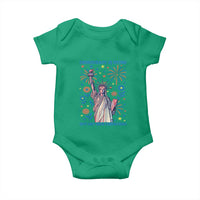 Funny Democracy Is Dying But Hey Nice Fireworks Baby Onesie Statue of Liberty Red and White Patriotic 4th of July