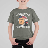 Funny George Washington T Shirt For Kid Handsome No Georgeous Patriotic 4th Of July Humor