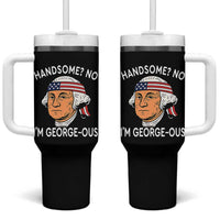 Funny George Washington Tumbler With Handle Handsome No Georgeous Patriotic 4th Of July Humor