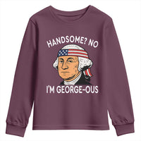 Funny George Washington Youth Sweatshirt Handsome No Georgeous Patriotic 4th Of July Humor