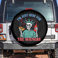 Funny Skeleton Lady Liberty Spare Tire Cover I'm Just Here For The Wieners 4th Of July Hot Dog - Wonder Print Shop