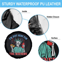 Funny Skeleton Lady Liberty Spare Tire Cover I'm Just Here For The Wieners 4th Of July Hot Dog - Wonder Print Shop