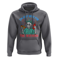 Funny Skeleton Lady Liberty Hoodie I'm Just Here For The Wieners 4th Of July Hot Dog - Wonder Print Shop