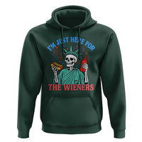 Funny Skeleton Lady Liberty Hoodie I'm Just Here For The Wieners 4th Of July Hot Dog - Wonder Print Shop