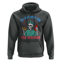 Funny Skeleton Lady Liberty Hoodie I'm Just Here For The Wieners 4th Of July Hot Dog - Wonder Print Shop