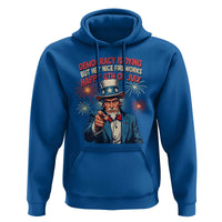 Funny 4th of July Democracy Is Dying Hoodie But Hey Nice Fireworks Satirical Uncle Sam - Wonder Print Shop