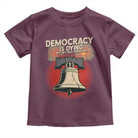Retro 4th of July Liberty Bell Toddler T Shirt Democracy Is Dying But Hey Nice Fireworks Political Satire - Wonder Print Shop